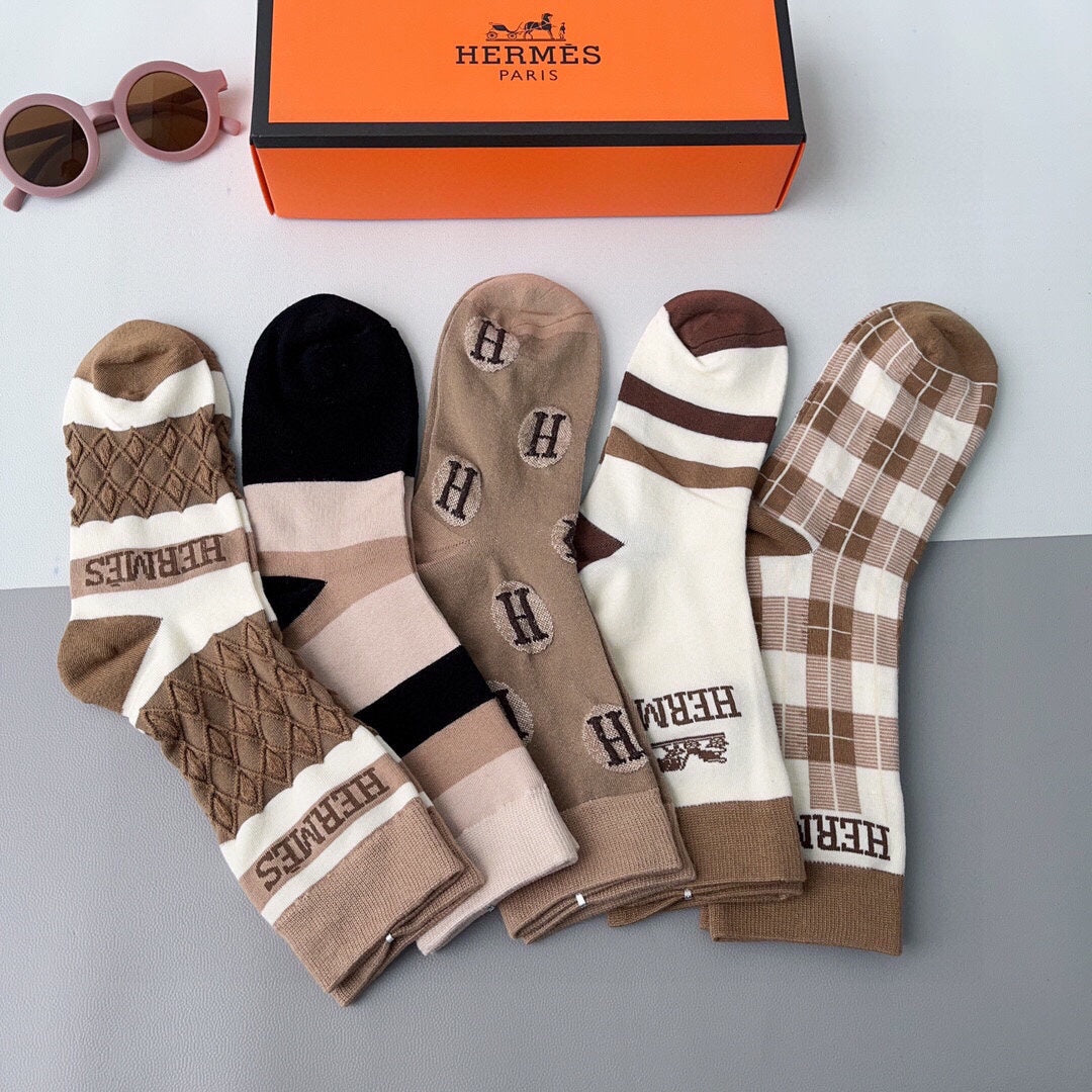 HERMES CREW SOCKS 102659 (1 BOX)