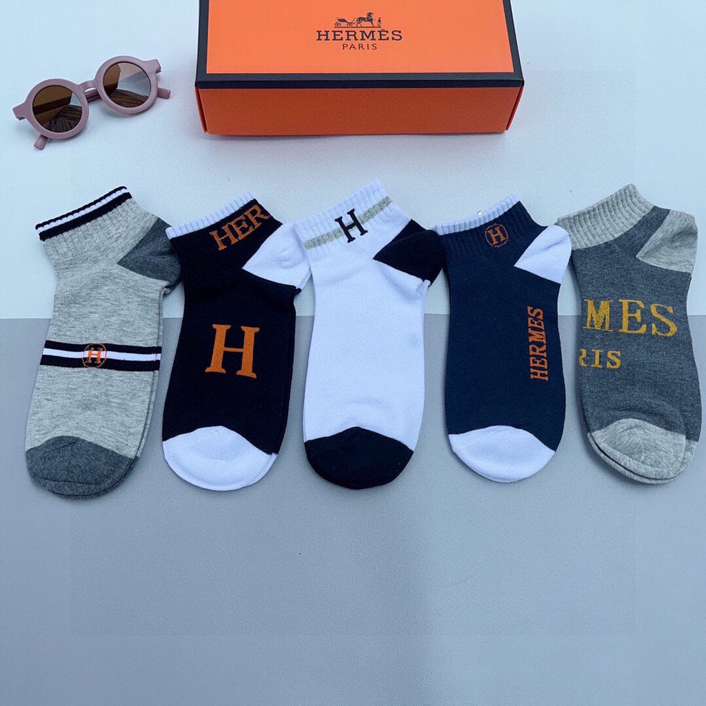 HERMES LOW-CUT SOCKS 140842 (1 BOX)