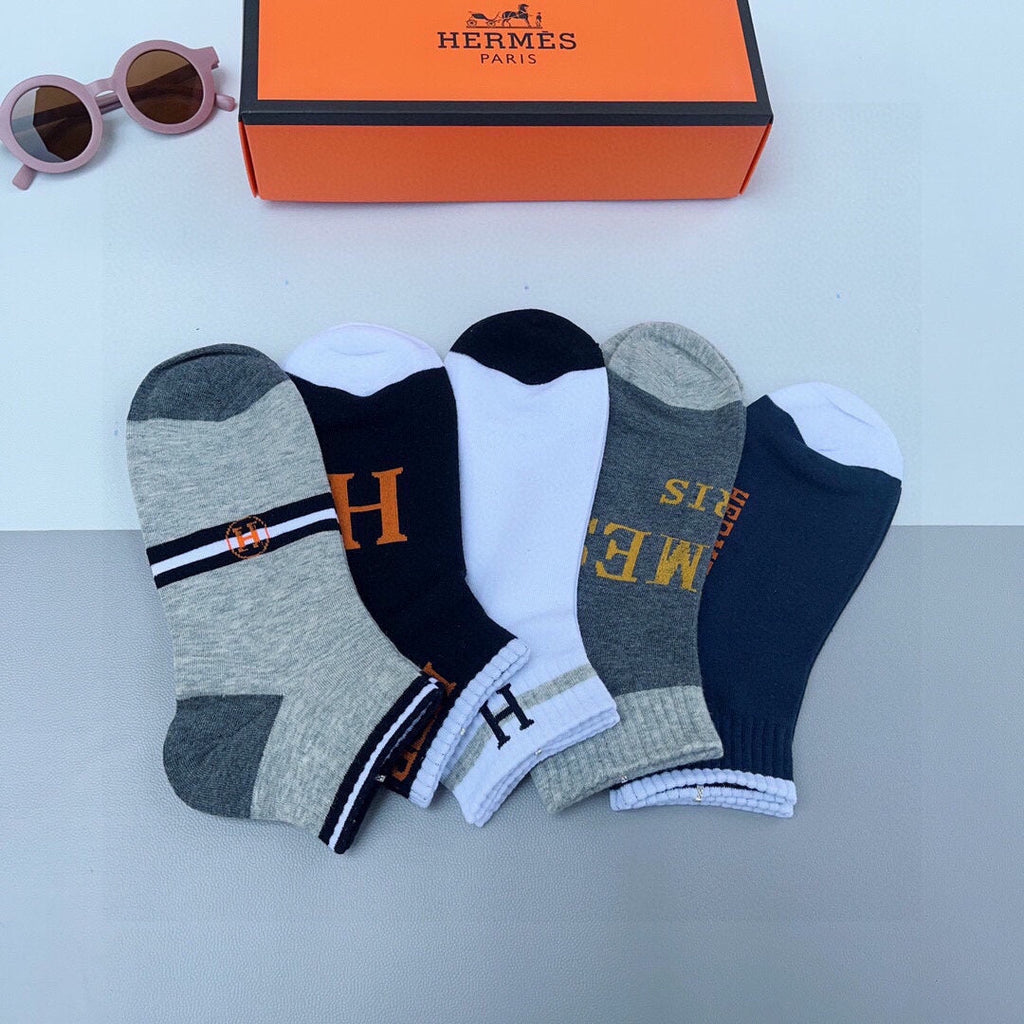 HERMES LOW-CUT SOCKS 140842 (1 BOX)