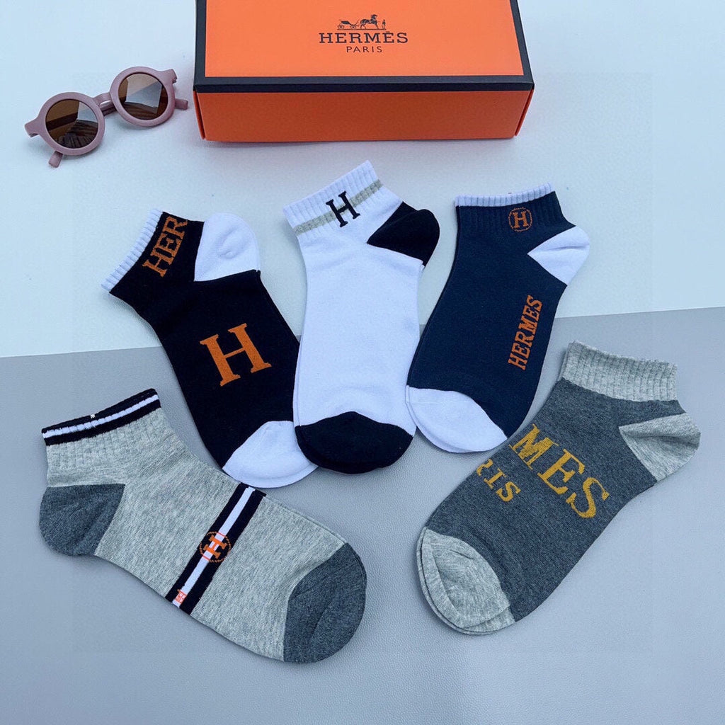 HERMES LOW-CUT SOCKS 140842 (1 BOX)