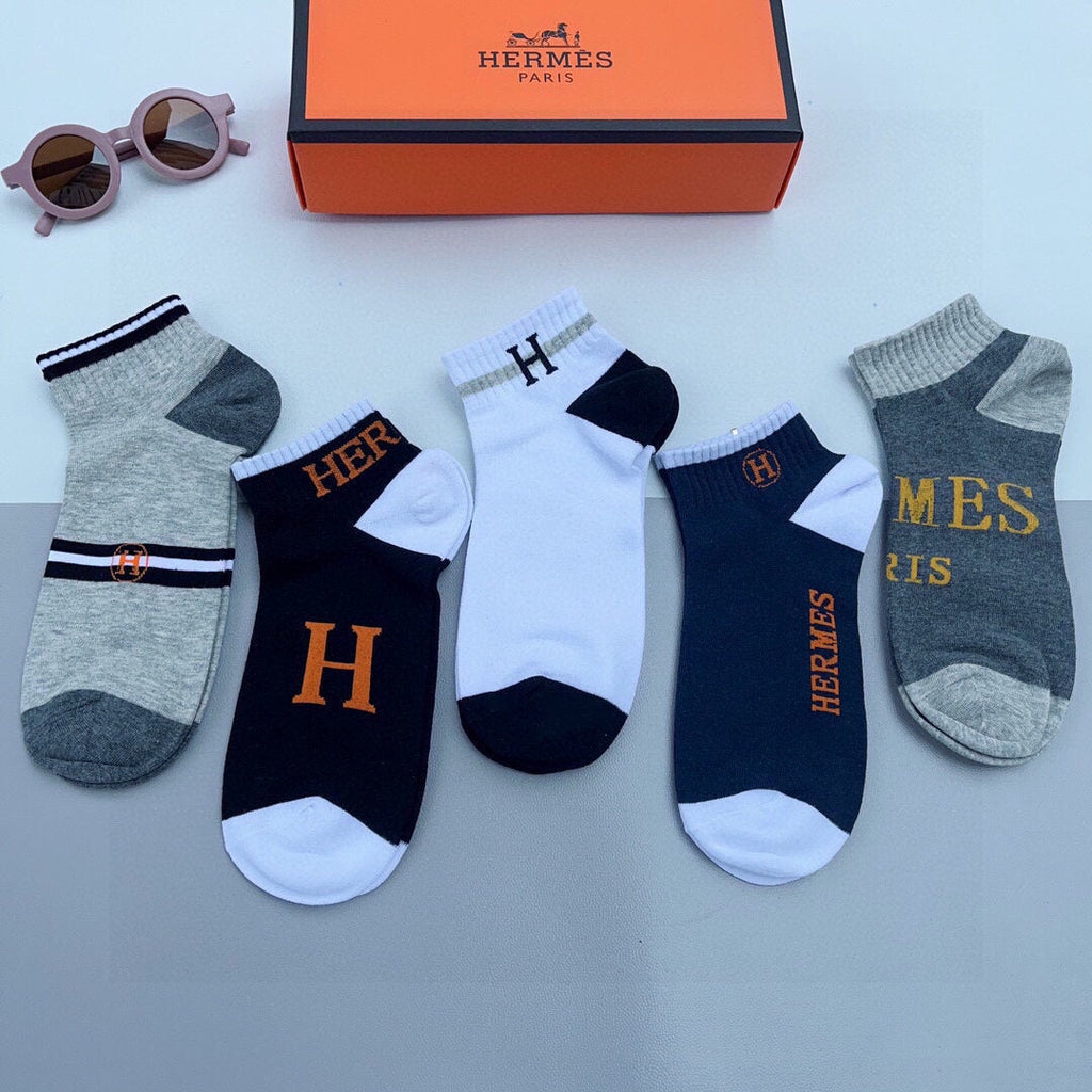 HERMES LOW-CUT SOCKS 140842 (1 BOX)