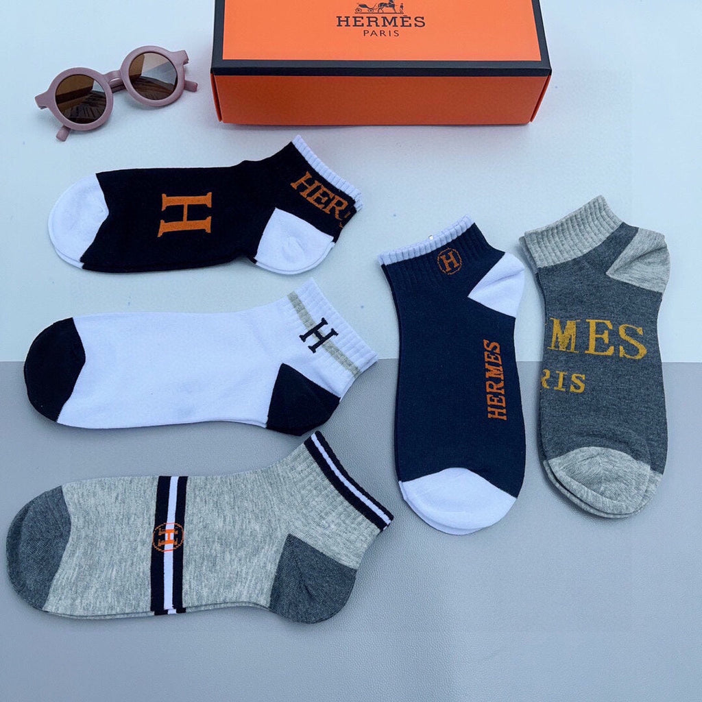 HERMES LOW-CUT SOCKS 140842 (1 BOX)