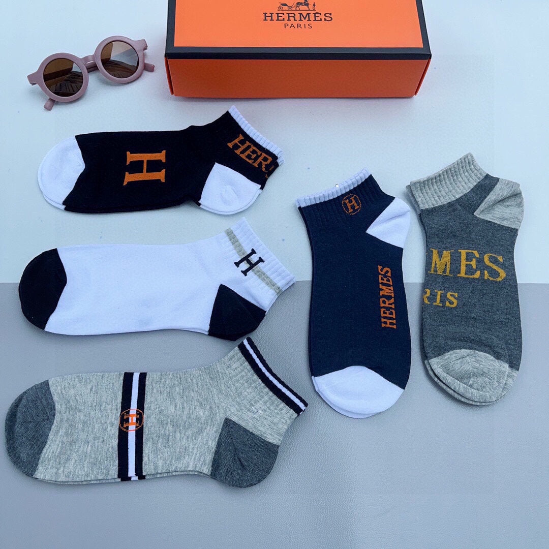 HERMES LOW-CUT SOCKS 140842 (1 BOX)