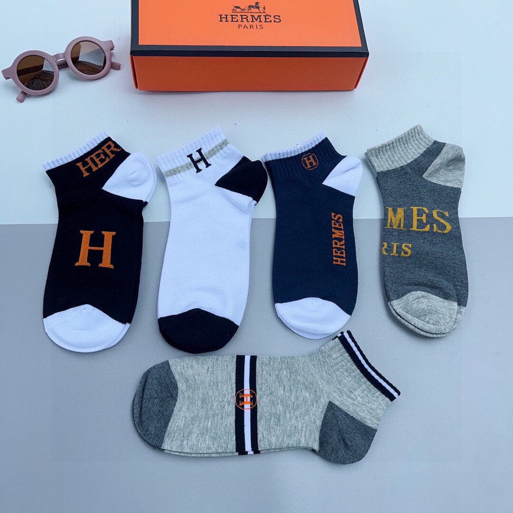 HERMES LOW-CUT SOCKS 140842 (1 BOX)