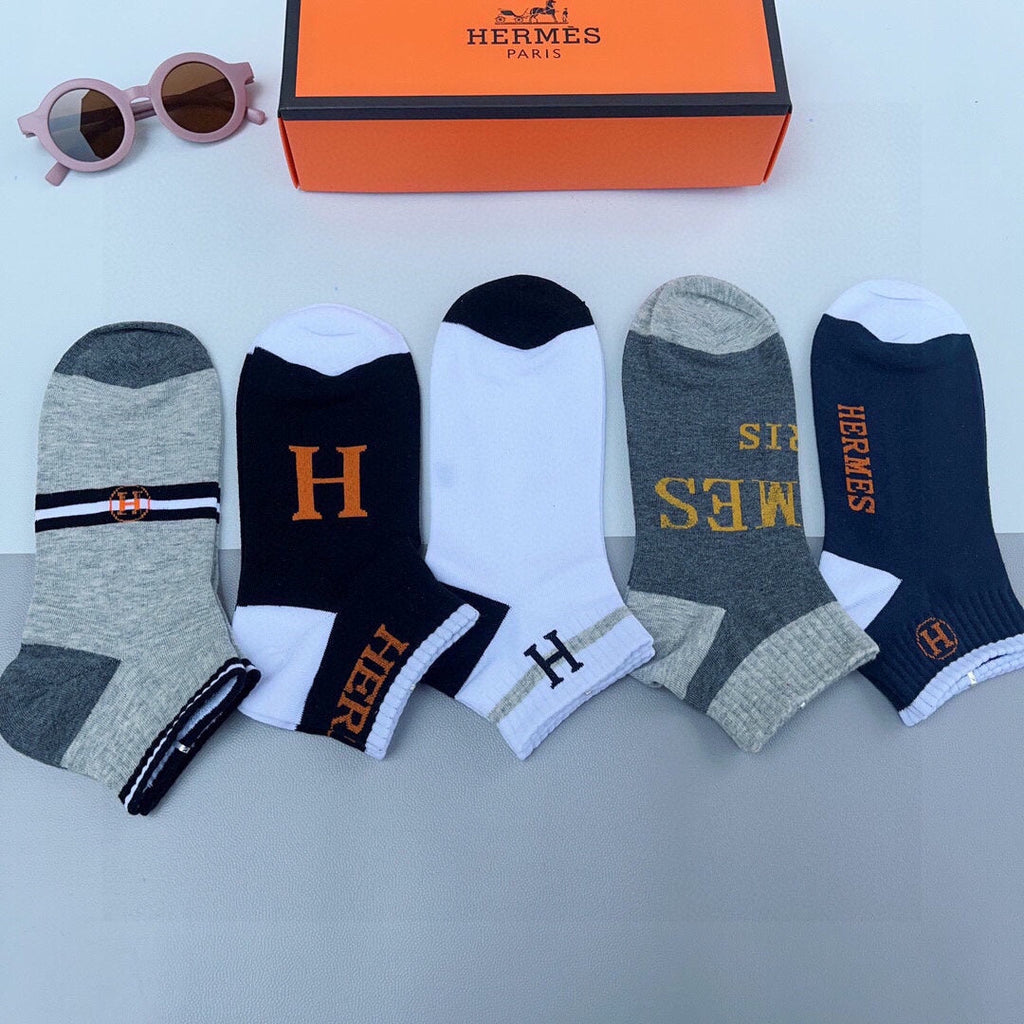 HERMES LOW-CUT SOCKS 140842 (1 BOX)