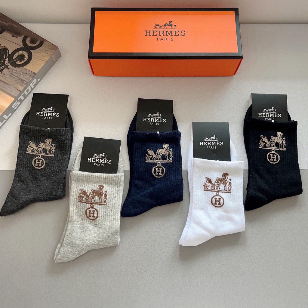 HERMES CREW SOCKS 289457 (1 BOX)
