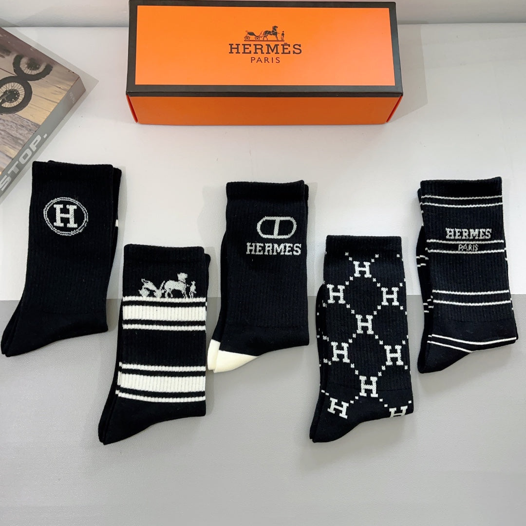 HERMES CREW SOCKS 289466 (1 BOX)