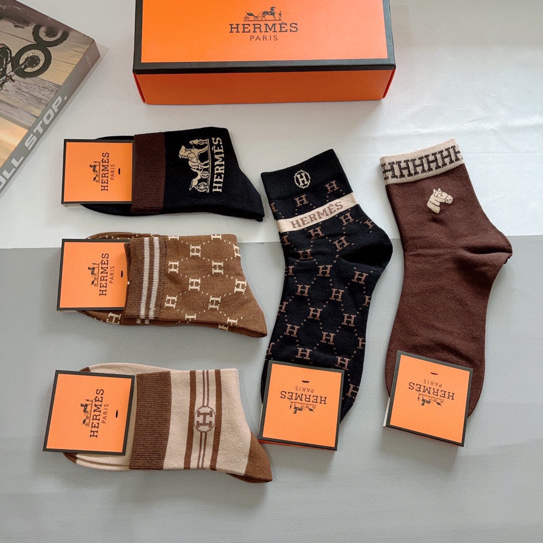 HERMES ANKLE SOCKS 381628 (1 BOX)
