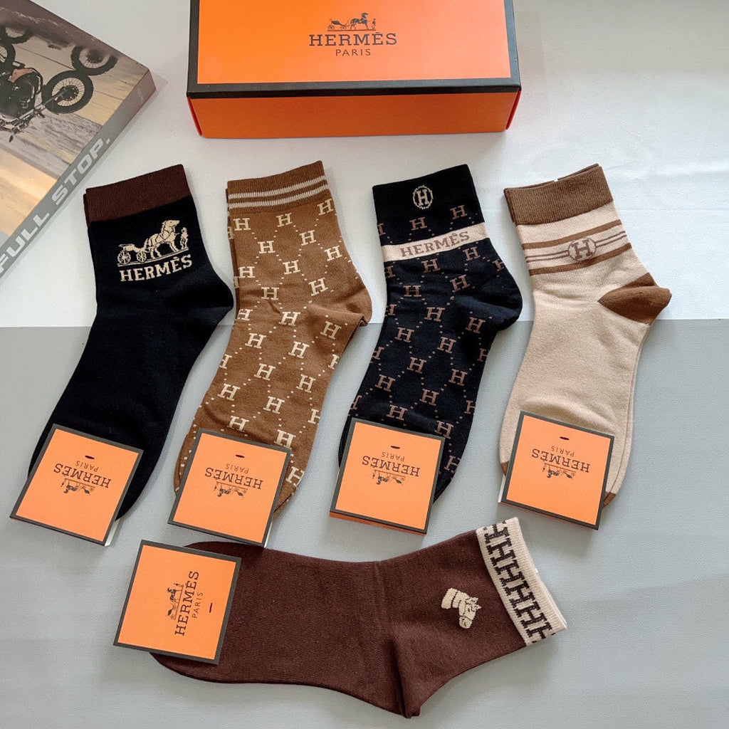 HERMES ANKLE SOCKS 381628 (1 BOX)