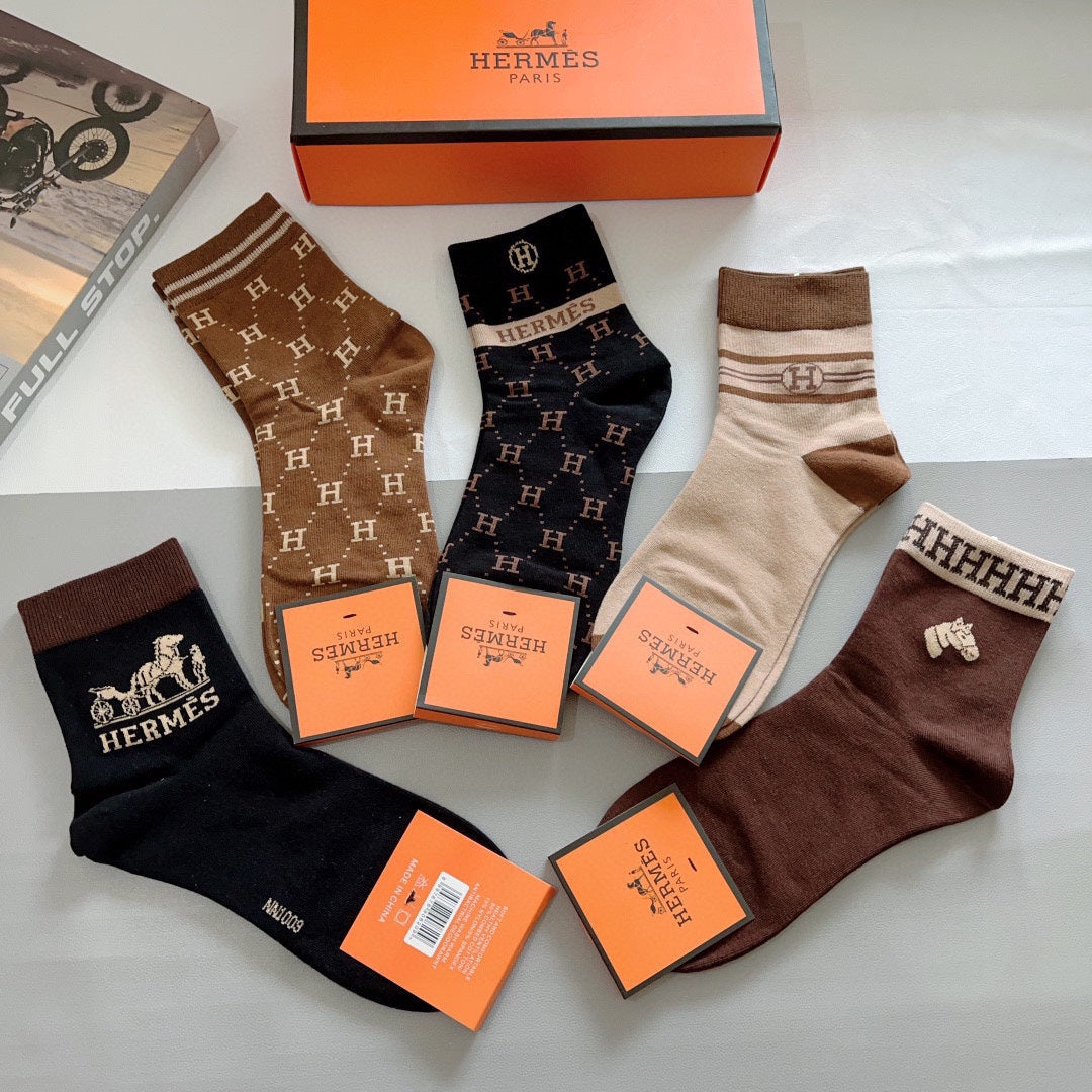HERMES ANKLE SOCKS 381628 (1 BOX)