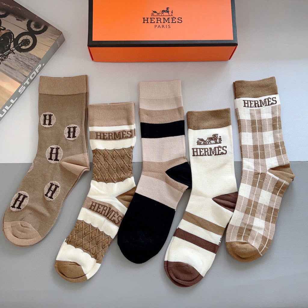 HERMES CREW SOCKS 385997 (1 BOX)
