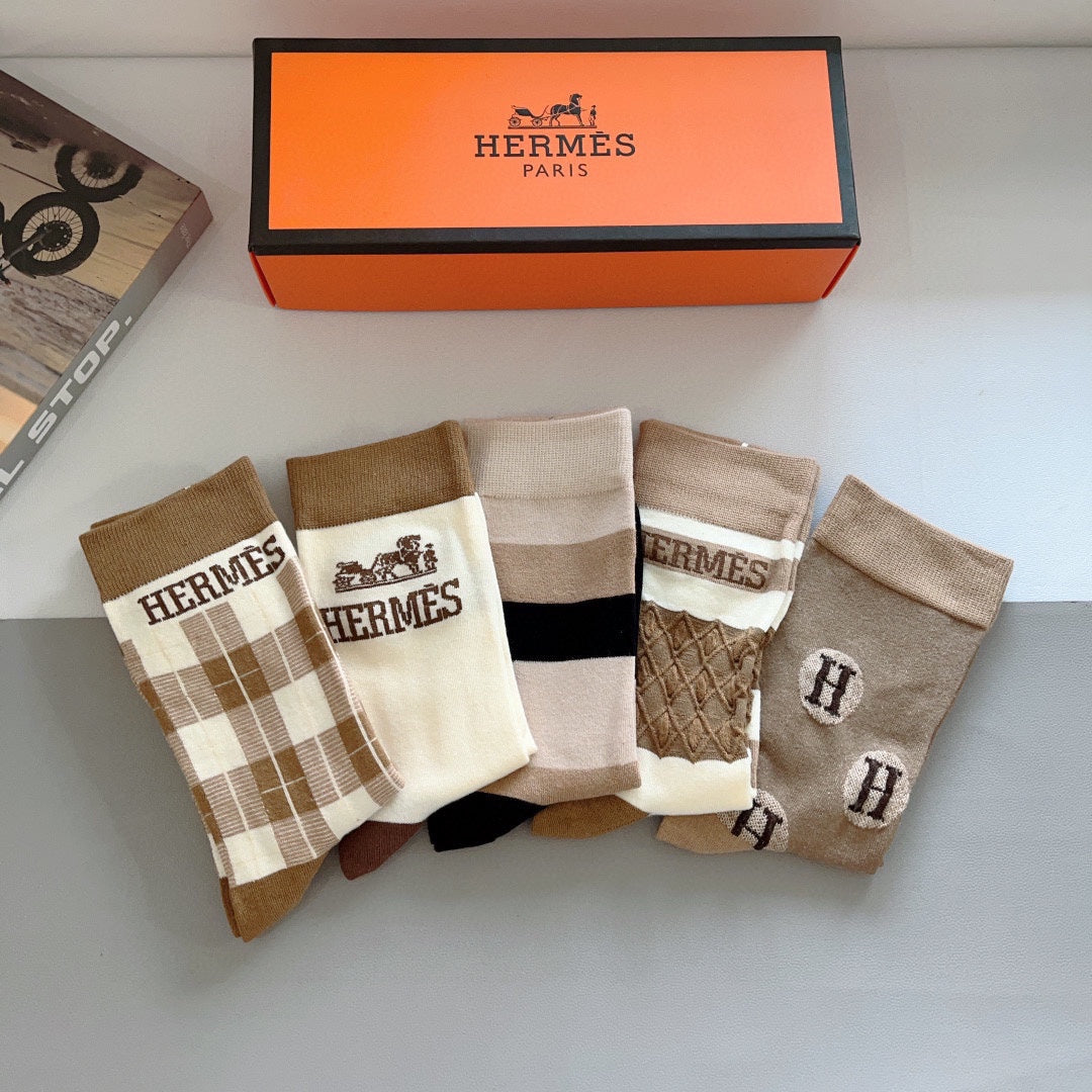 HERMES CREW SOCKS 385997 (1 BOX)