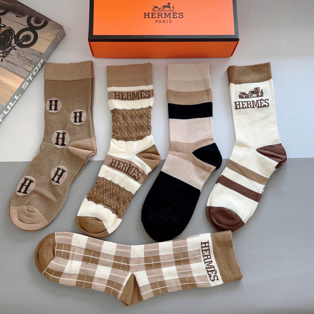 HERMES CREW SOCKS 385997 (1 BOX)