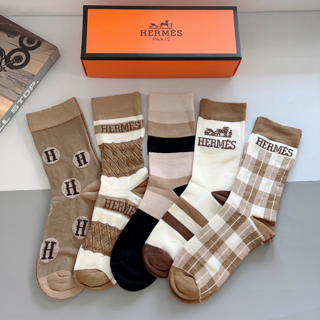 HERMES CREW SOCKS 385997 (1 BOX)