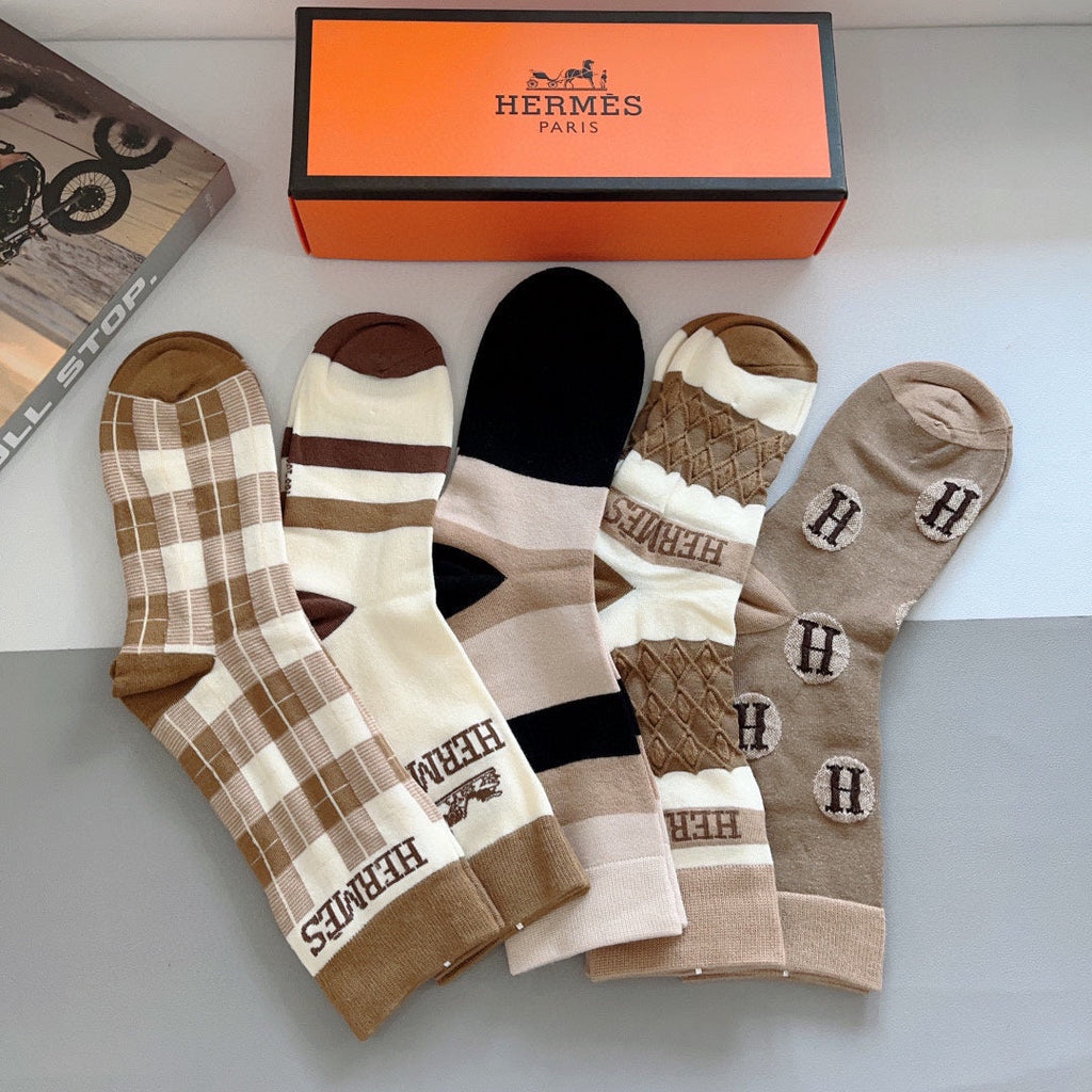 HERMES CREW SOCKS 385997 (1 BOX)
