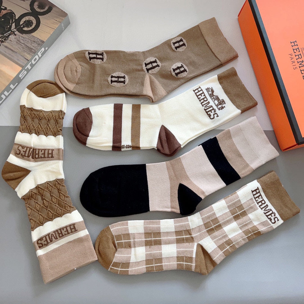 HERMES CREW SOCKS 385997 (1 BOX)