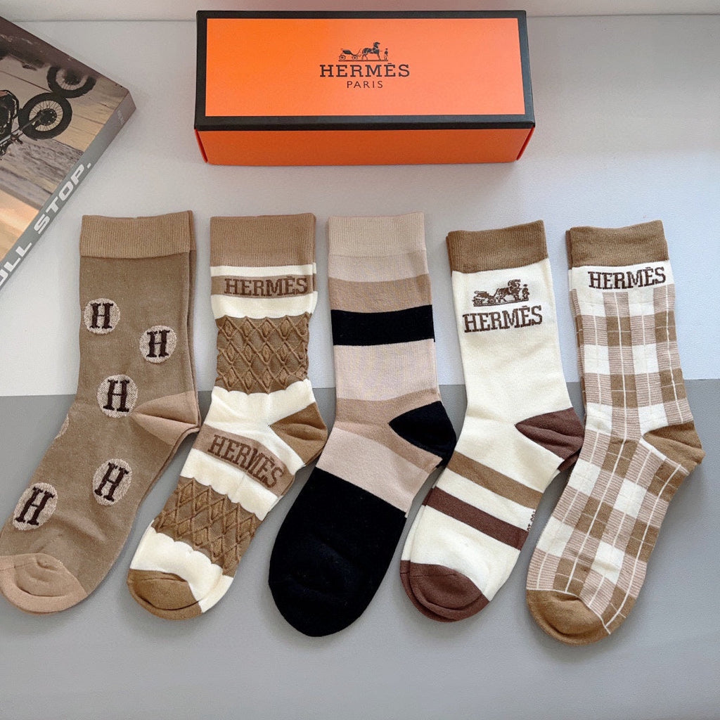 HERMES CREW SOCKS 385997 (1 BOX)