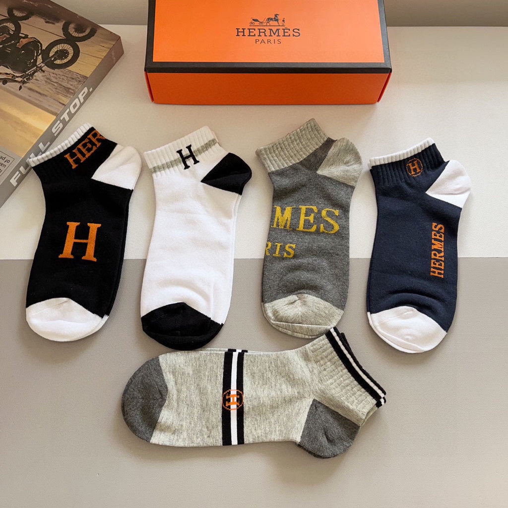 HERMES LOW-CUT SOCKS 386004 (1 BOX)