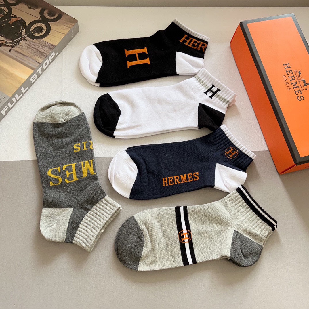 HERMES LOW-CUT SOCKS 386004 (1 BOX)