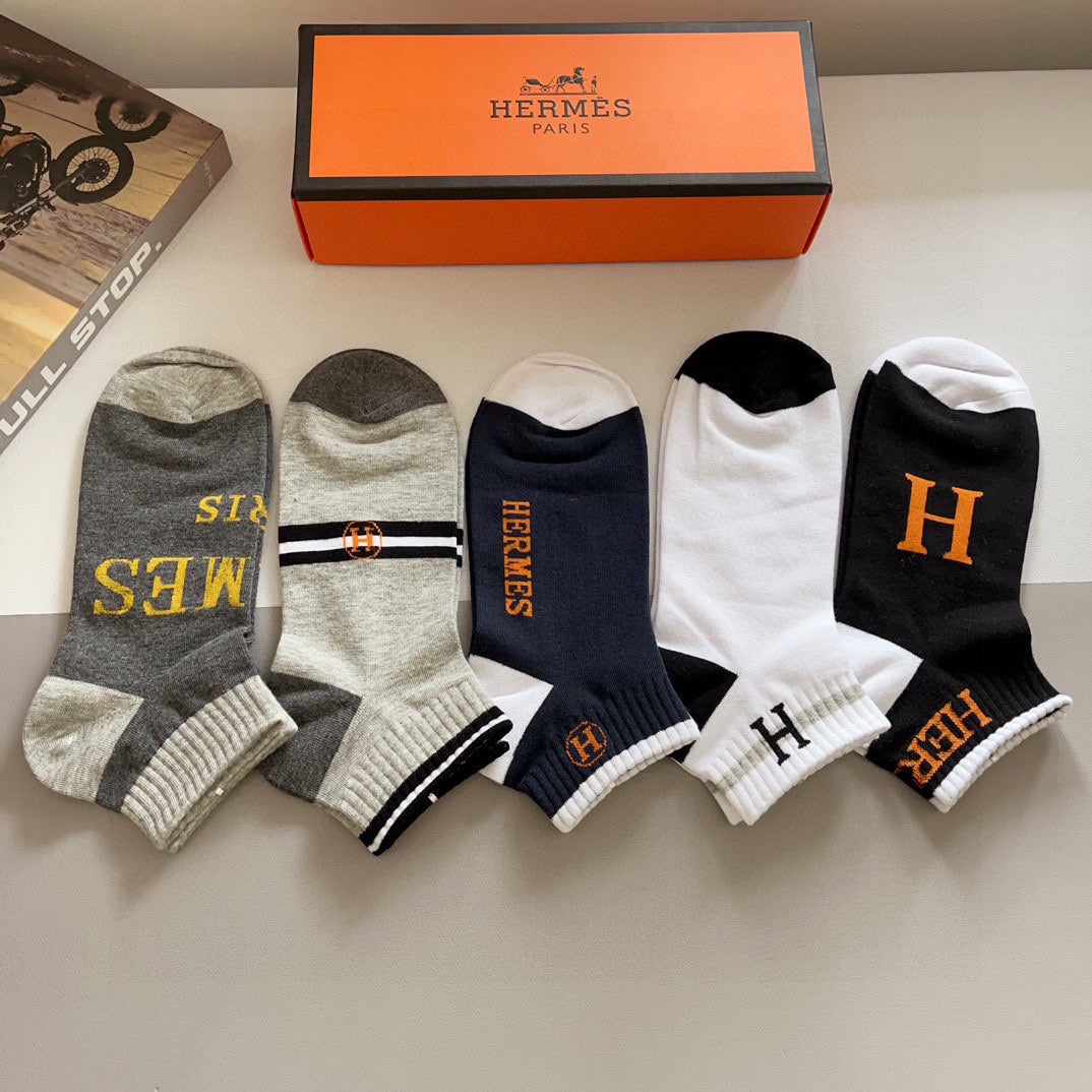 HERMES LOW-CUT SOCKS 386004 (1 BOX)
