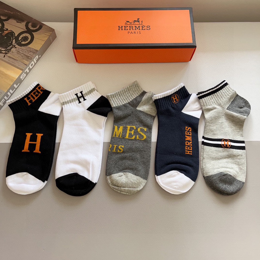 HERMES LOW-CUT SOCKS 386004 (1 BOX)