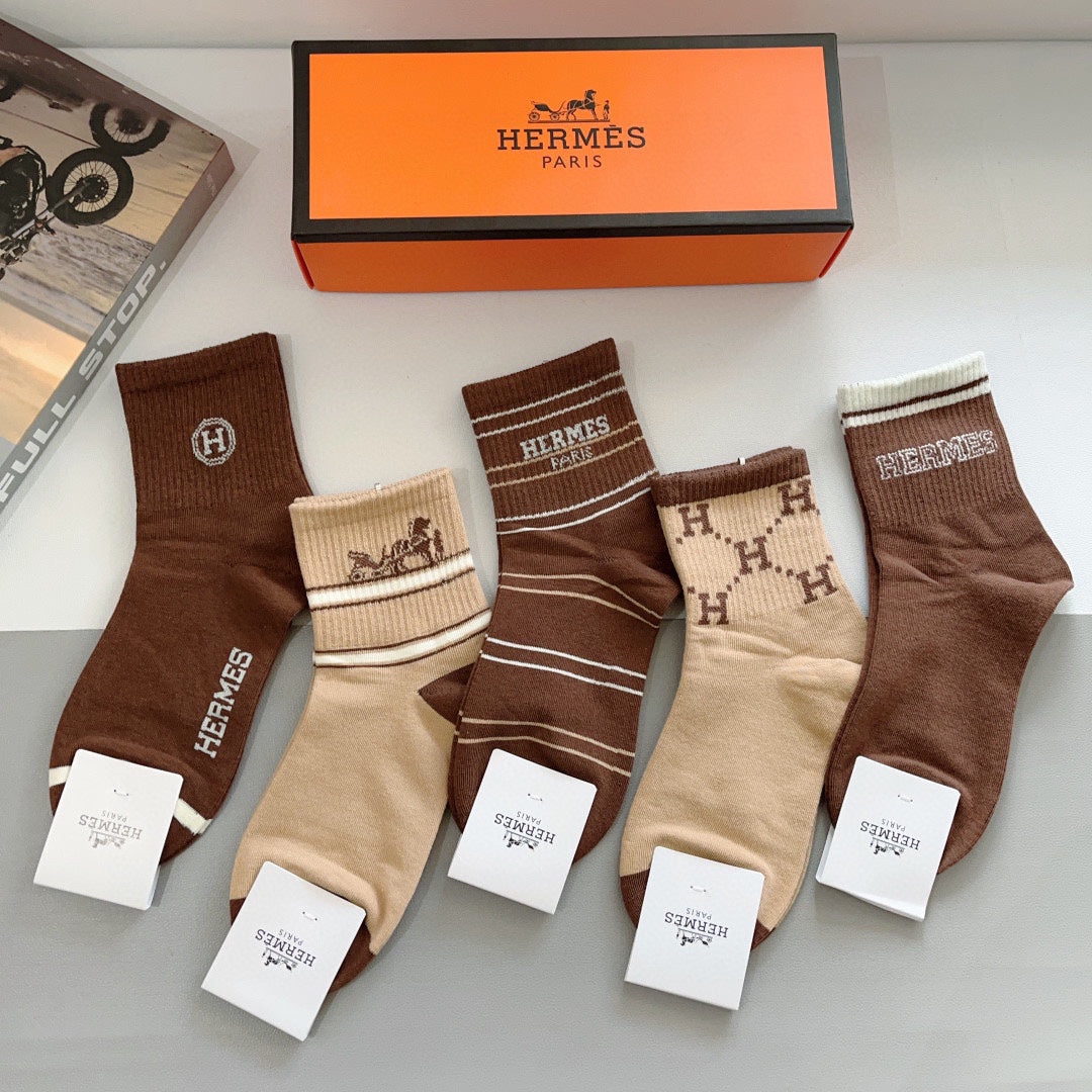 HERMES LOW-CUT SOCKS 387188 (1 BOX)