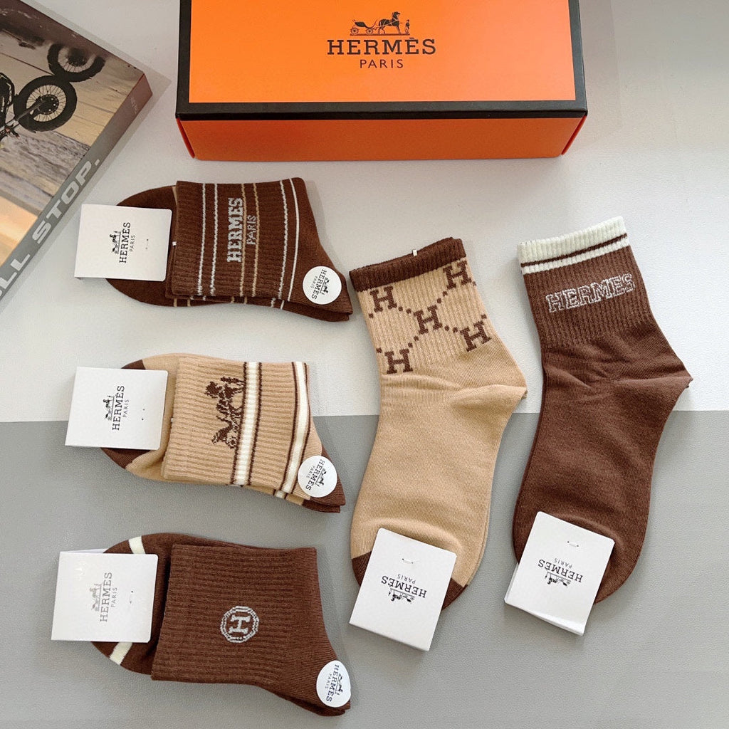 HERMES LOW-CUT SOCKS 387188 (1 BOX)