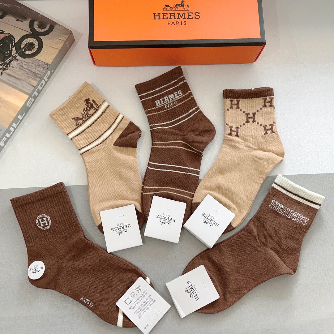 HERMES LOW-CUT SOCKS 387188 (1 BOX)