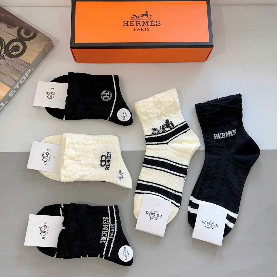 HERMES LOW-CUT SOCKS 387194 (1 BOX)