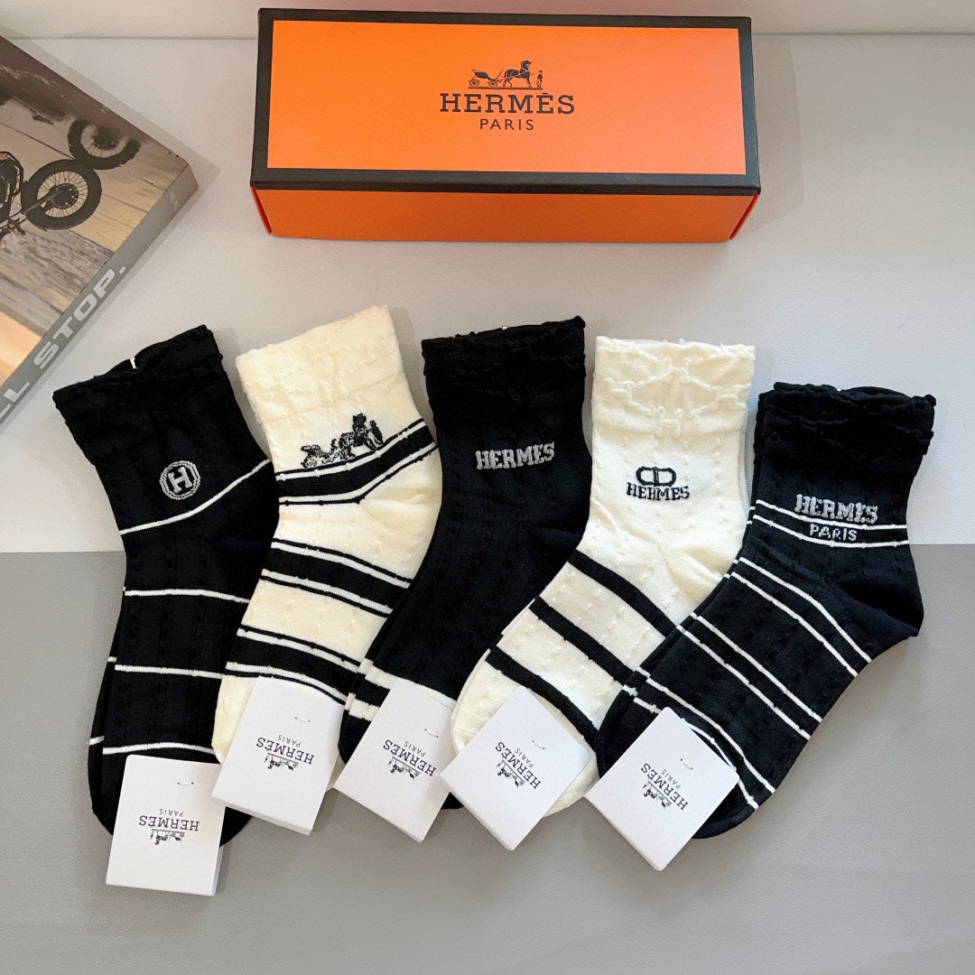 HERMES LOW-CUT SOCKS 387194 (1 BOX)