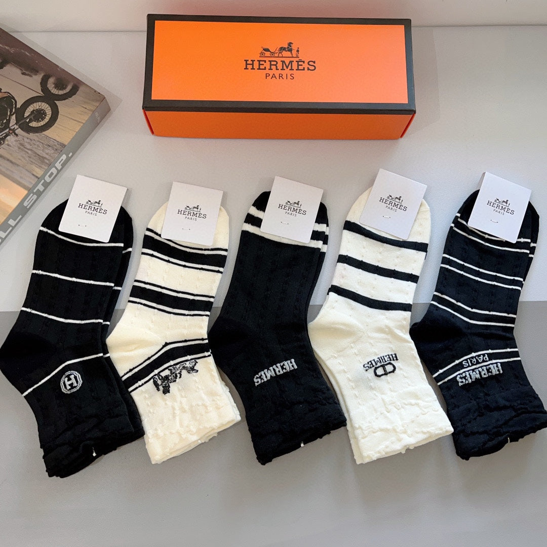 HERMES LOW-CUT SOCKS 387194 (1 BOX)