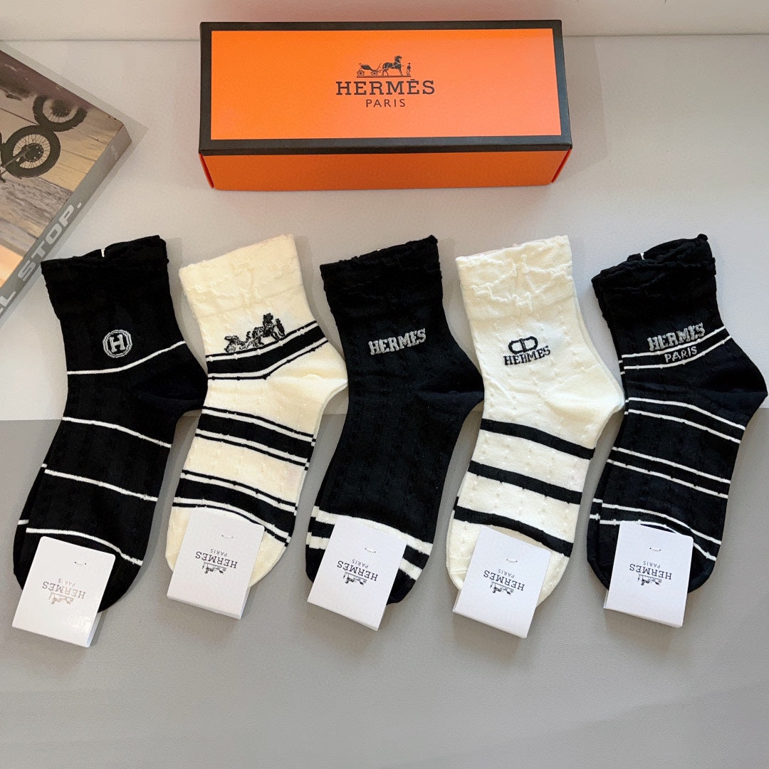 HERMES LOW-CUT SOCKS 387194 (1 BOX)