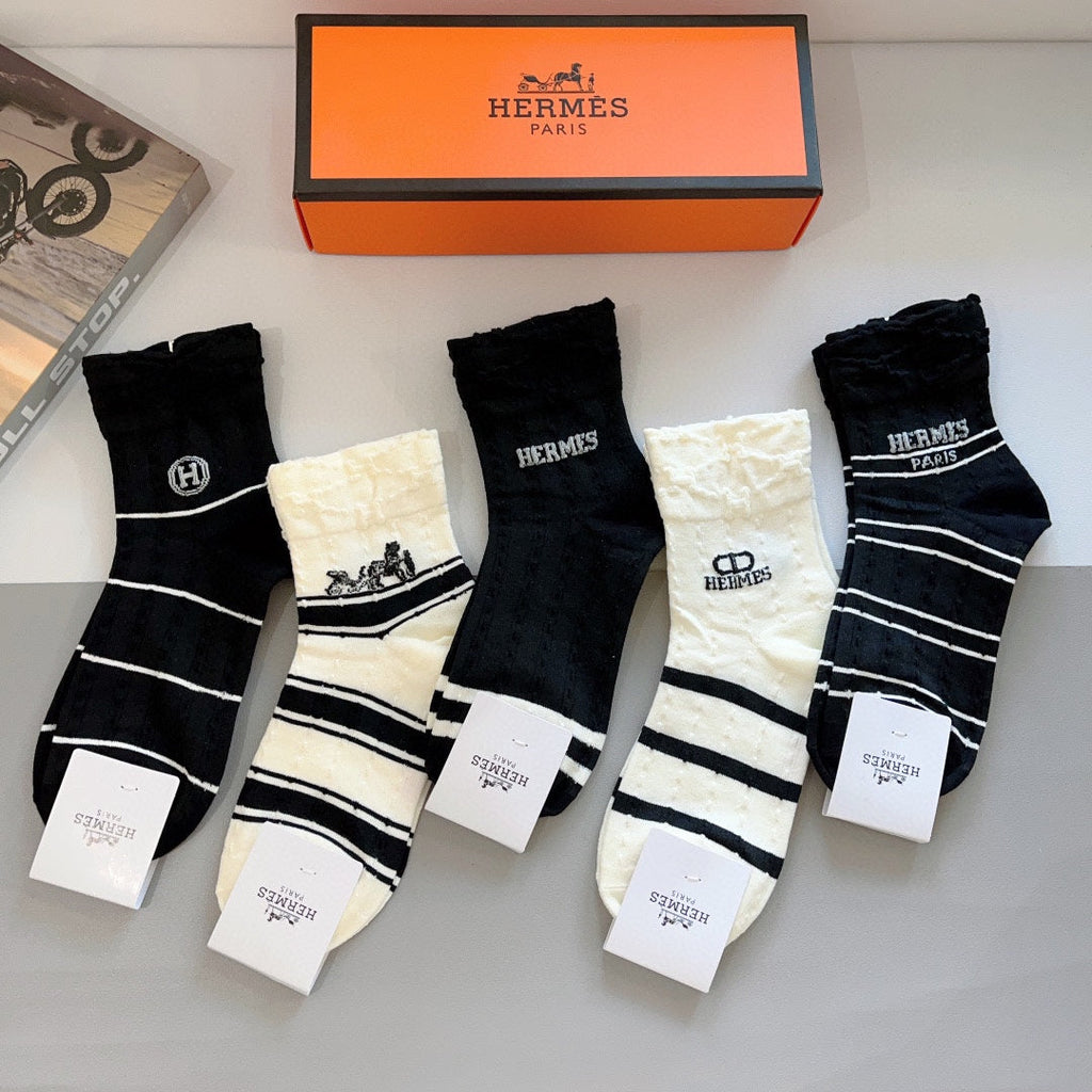 HERMES LOW-CUT SOCKS 387194 (1 BOX)