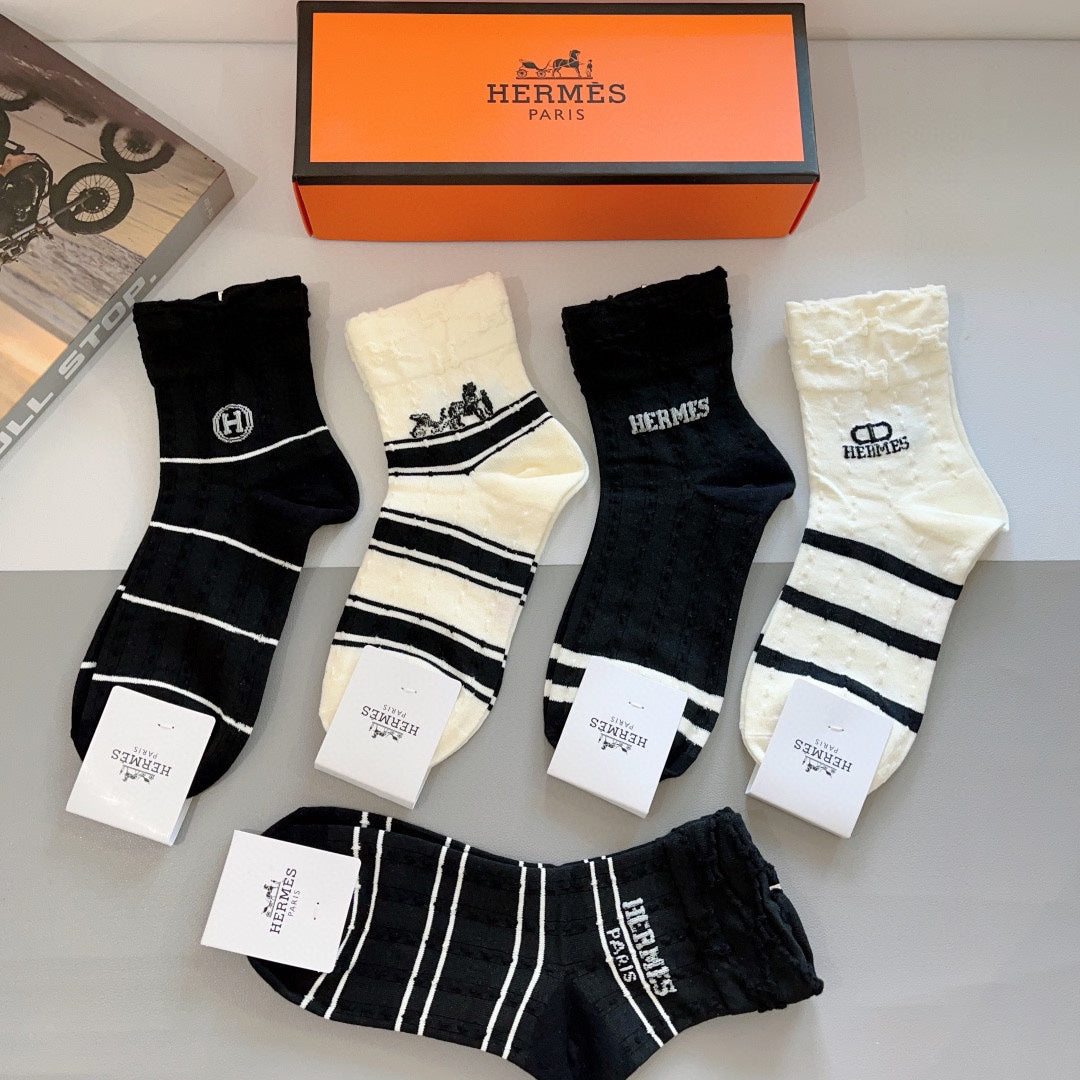 HERMES LOW-CUT SOCKS 387194 (1 BOX)