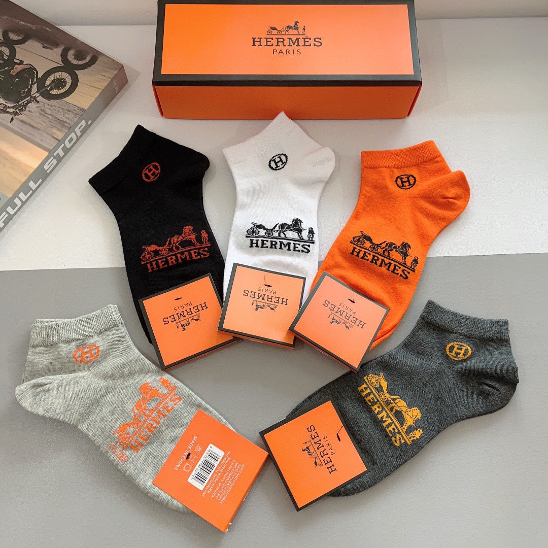 HERMES LOW-CUT SOCKS 393769 (1 BOX)