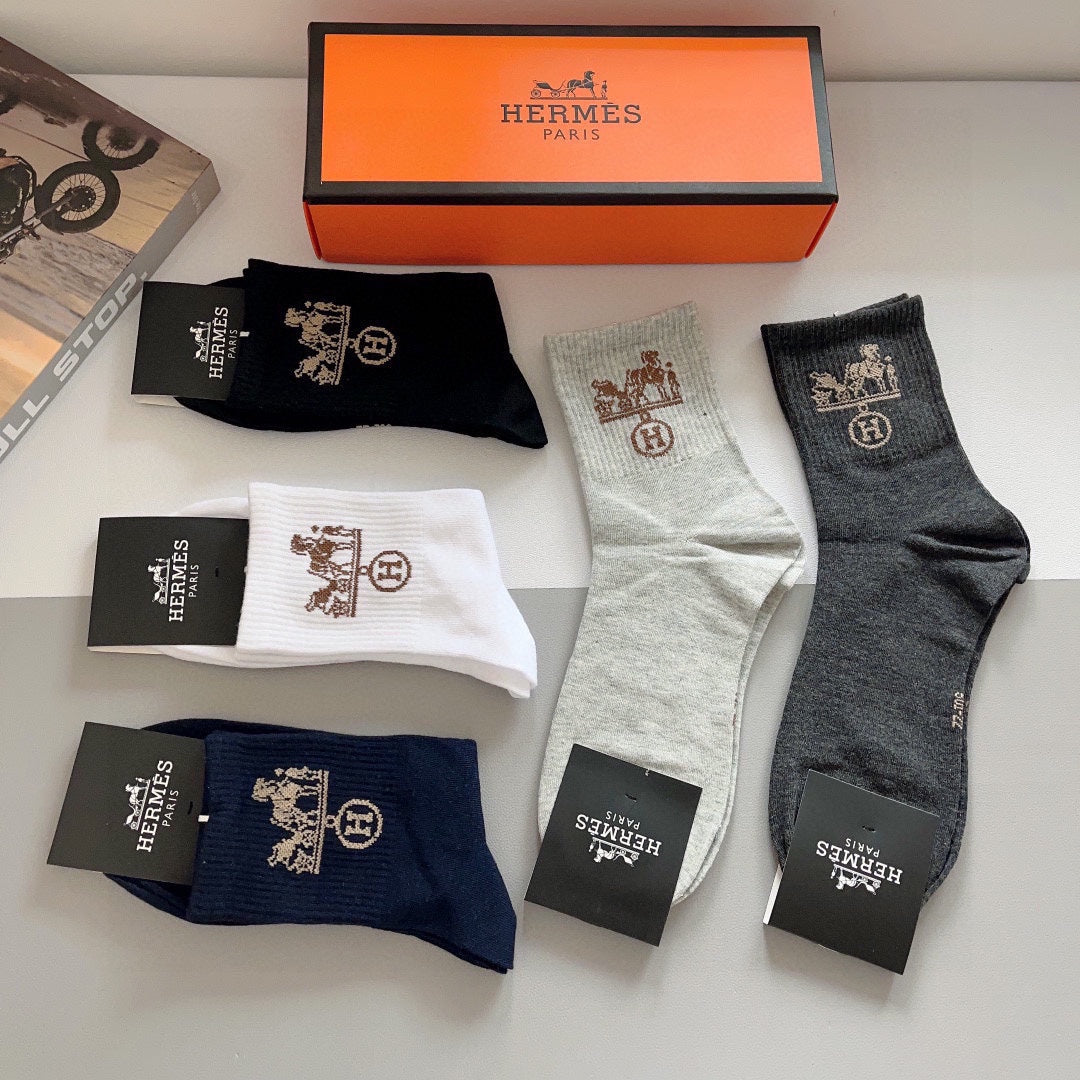 HERMES LOW-CUT SOCKS 393781 (1 BOX)
