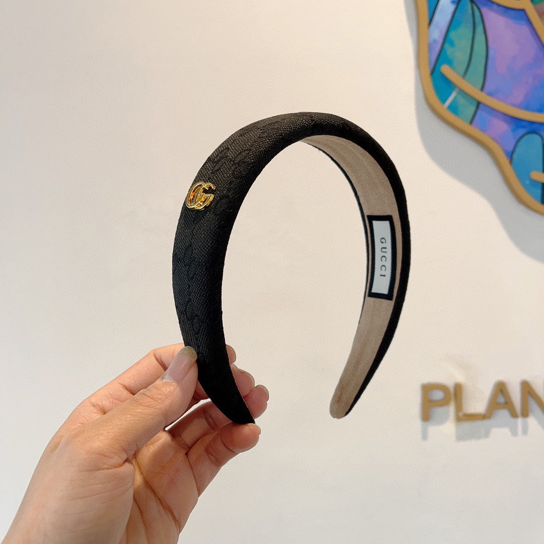 GUCCI HEADBAND IN BLACK MONOGRAM CANVAS 406055