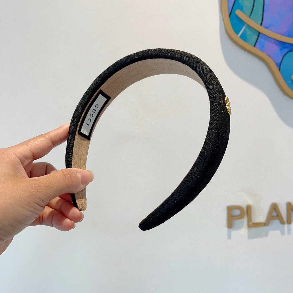 GUCCI HEADBAND IN BLACK MONOGRAM CANVAS 406055