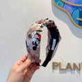GUCCI MICKEY PRINT HAIRBAND IN LIGHT PINK SILK 409359