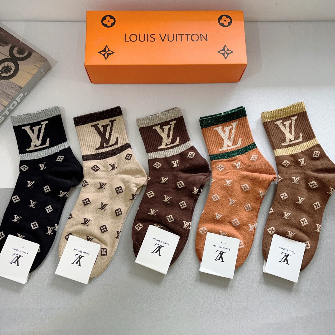 LOUIS VUITTON LOW-CUT SOCKS 411028 (1 BOX)