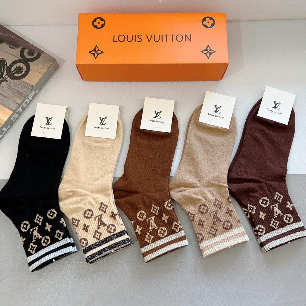 LOUIS VUITTON LOW-CUT SOCKS 411033 (1 BOX)