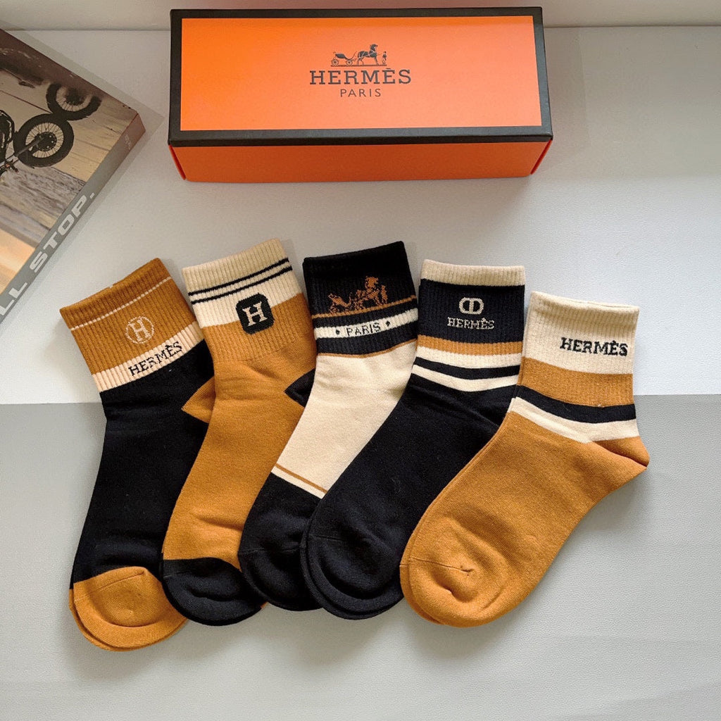 HERMES LOW-CUT SOCKS 412631 (1 BOX)