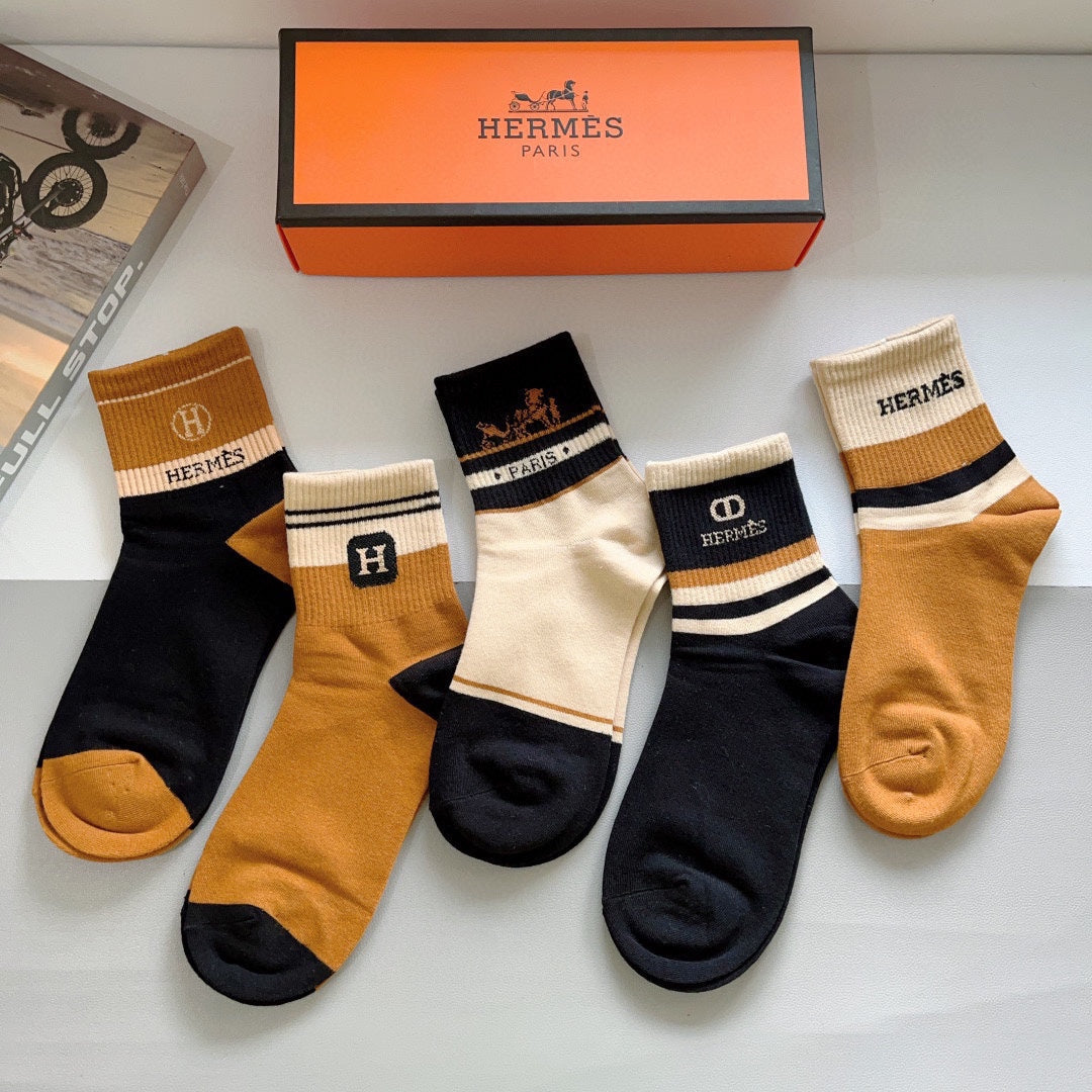 HERMES LOW-CUT SOCKS 412631 (1 BOX)