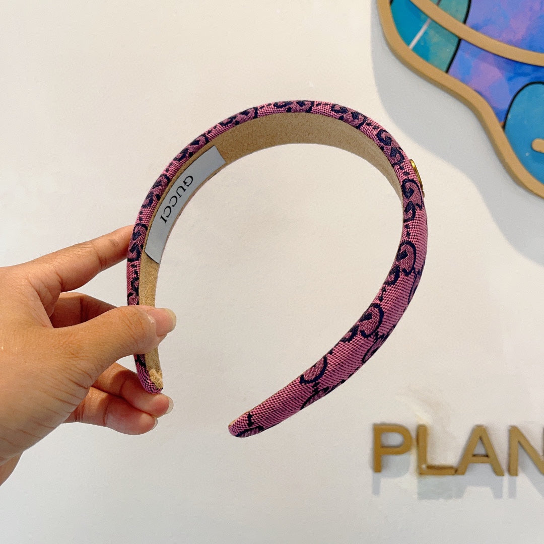 GUCCI HEADBAND IN PINK MONOGRAM CANVAS 420624