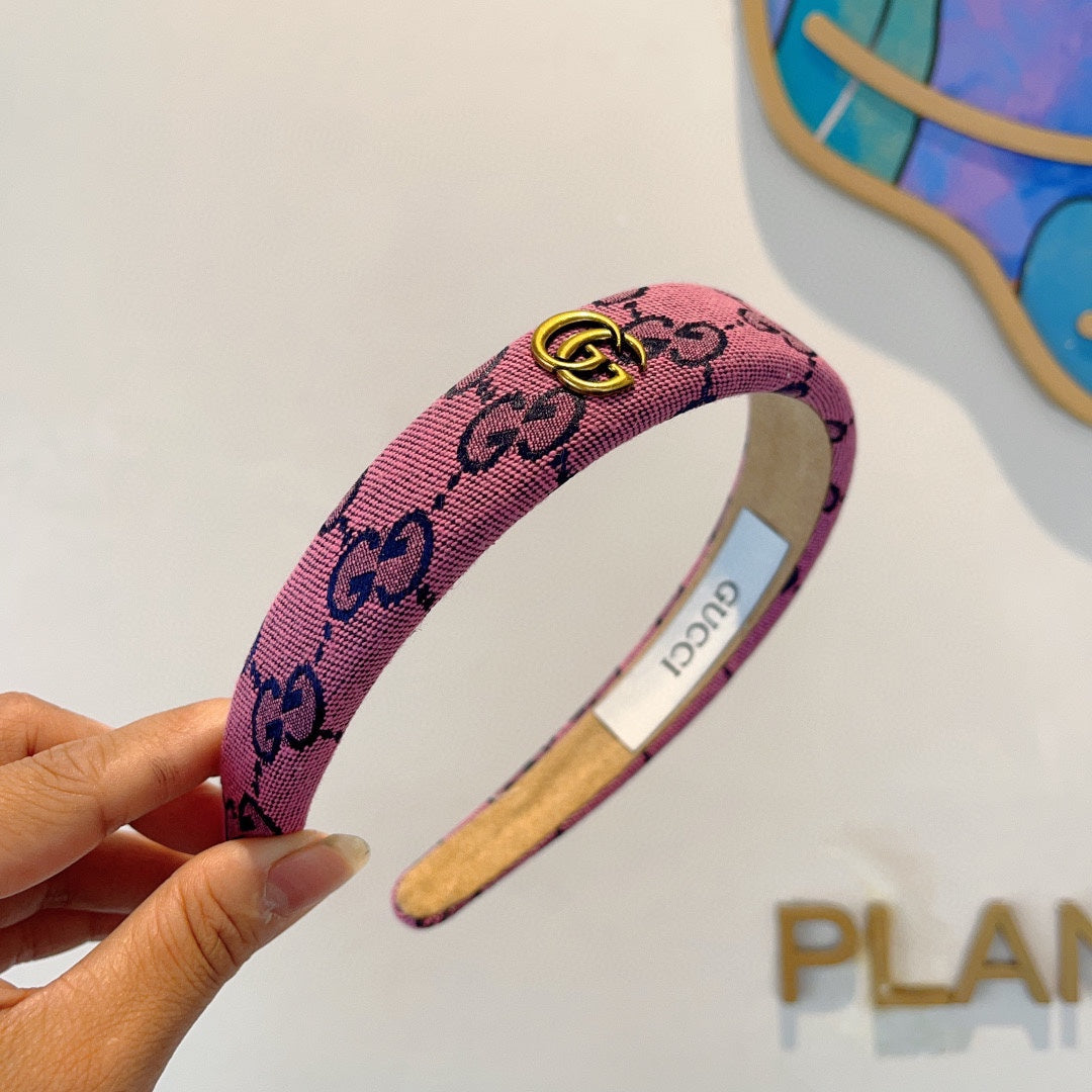 GUCCI HEADBAND IN PINK MONOGRAM CANVAS 420624