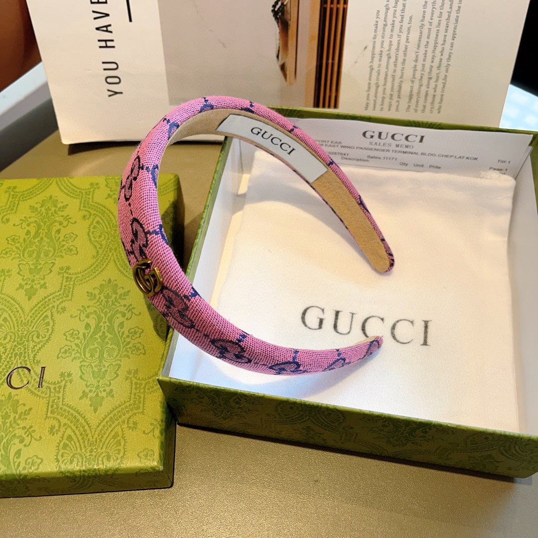 GUCCI HEADBAND IN PINK MONOGRAM CANVAS 420624