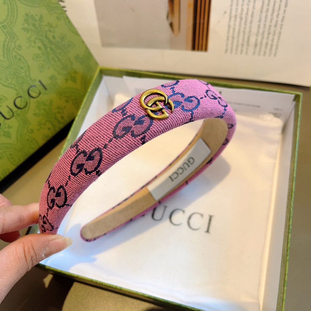 GUCCI HEADBAND IN PINK MONOGRAM CANVAS 420624