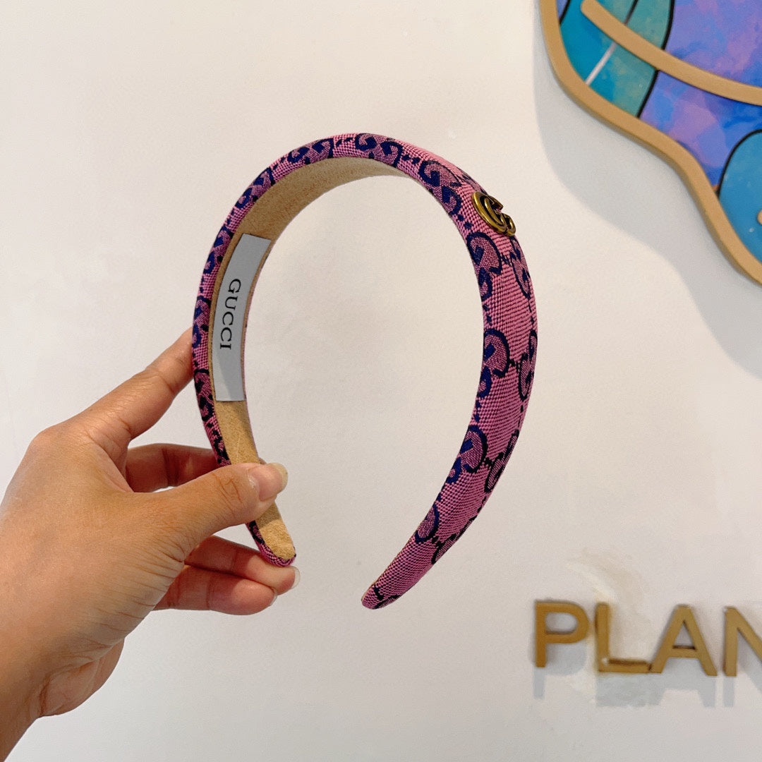 GUCCI HEADBAND IN PINK MONOGRAM CANVAS 420624
