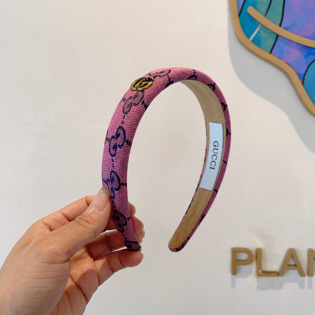 GUCCI HEADBAND IN PINK MONOGRAM CANVAS 420624