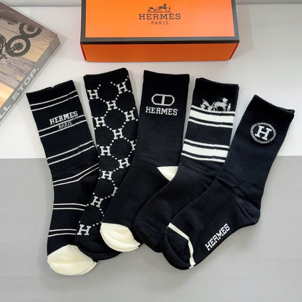 HERMES CREW SOCKS 420811 (1 BOX)